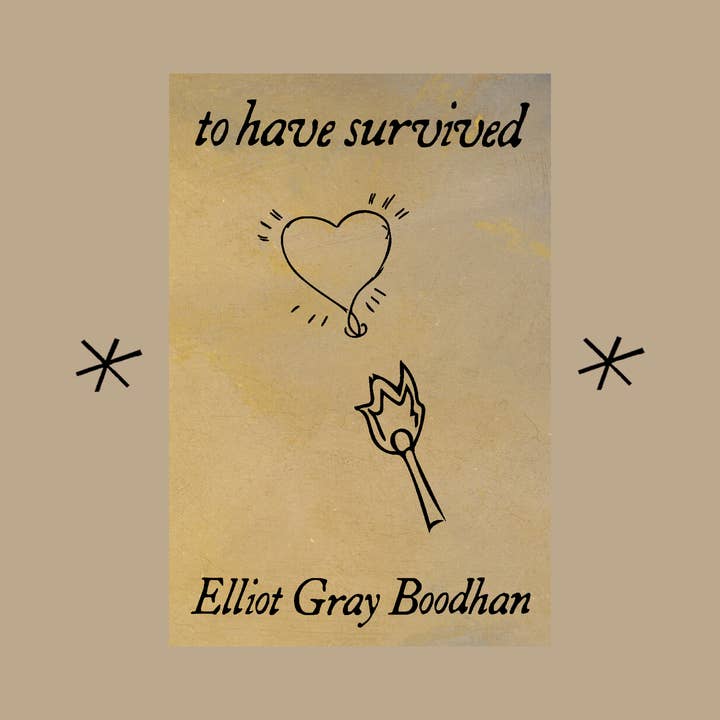 to have survived, by Elliot Gray Boodhan for wholesale by Bottlecap Press