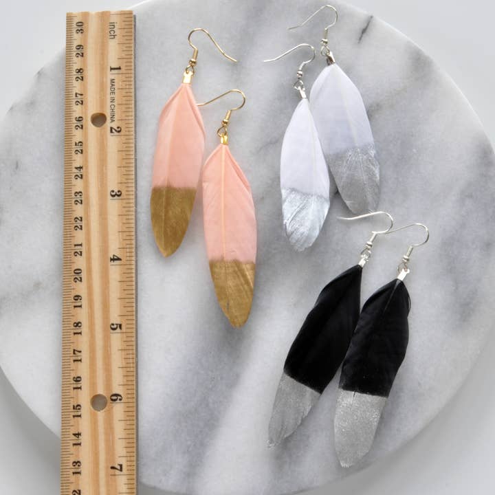 Libby & Smee - Wholesale Dangle Earrings - Gold and Silver Feather Earrings5