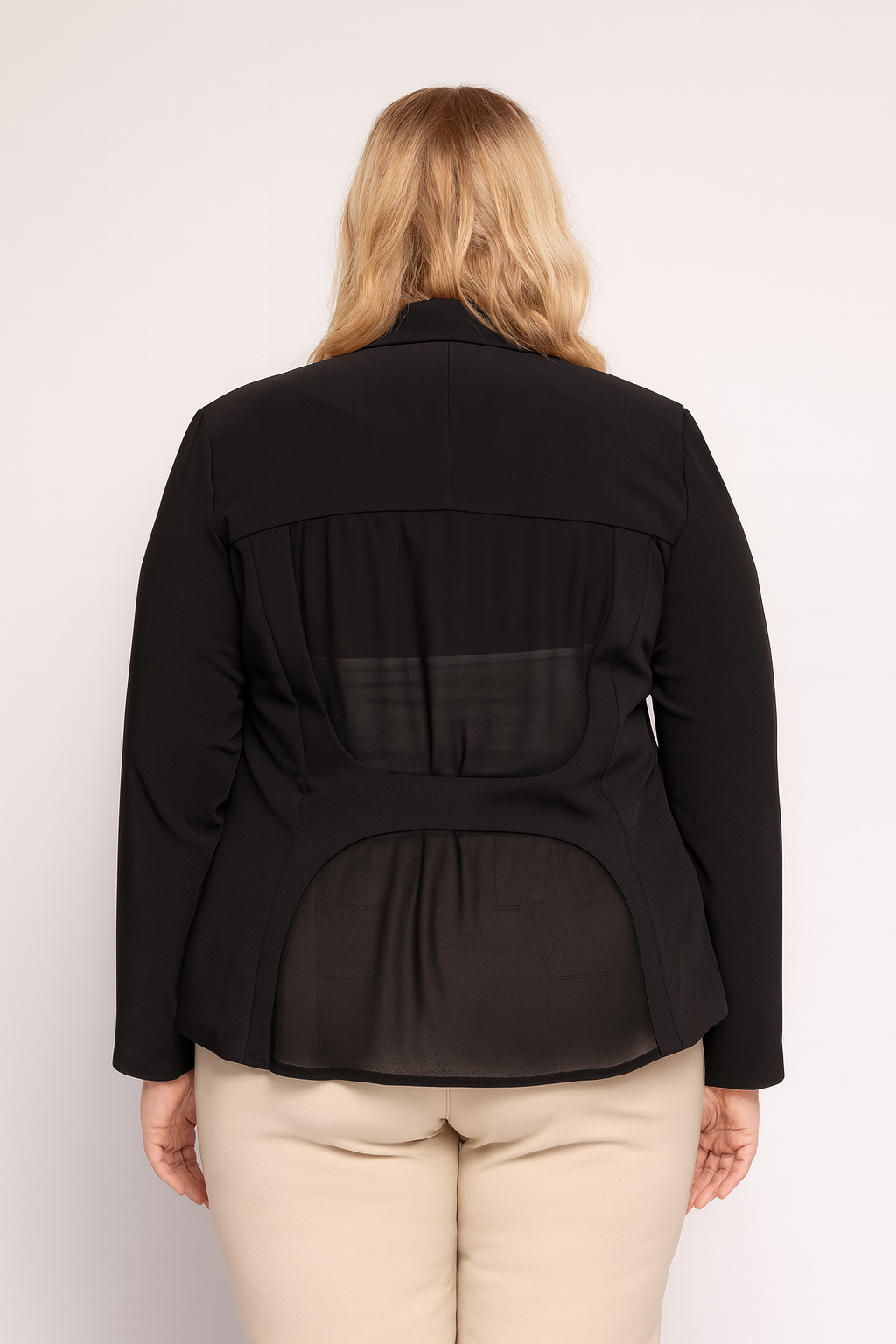 Afinity - Wholesale Jas - Dames - Damesjas grote maat A6163GT - mouwen van mousseline6