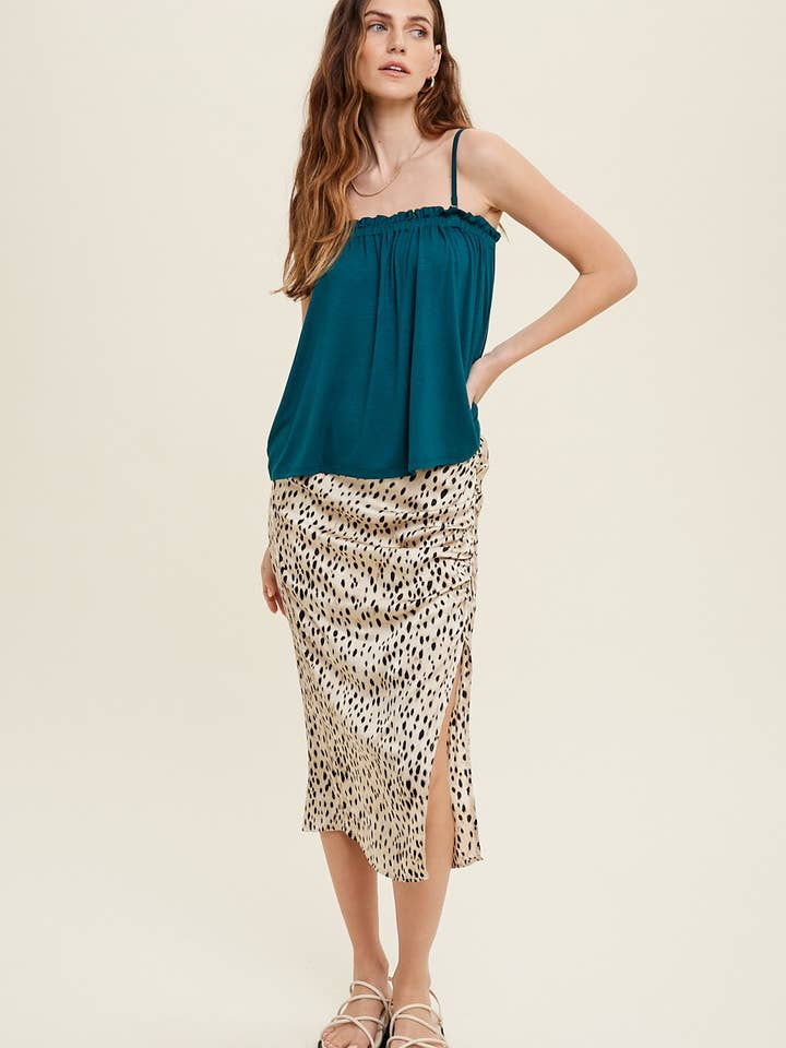 Wishlist Apparel - Wholesale Camisole - Women's - SLUB KNIT CAMI WITH RUFFLE DETAIL / WL22-7146T5