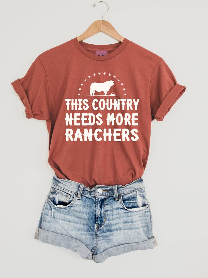 This Country Needs More Ranchers Tee - Terracotta for wholesale by Ali Dee