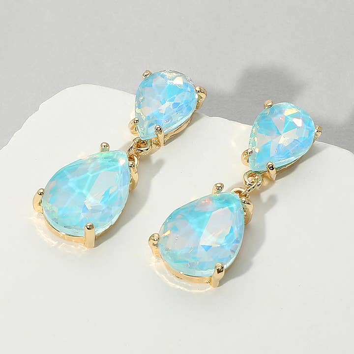 Double Teardrop Link Dangle Evening Earrings for wholesale by Sensibling Corp.