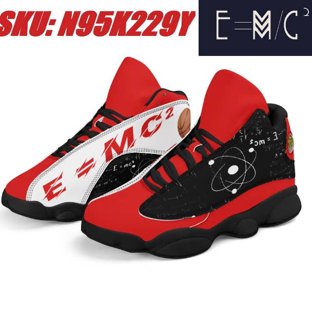 E=M/C2 Ballers Herren-Basketballschuhe aus Kunstleder in Rot und Schwarz für den Großhandel von E=M/C2