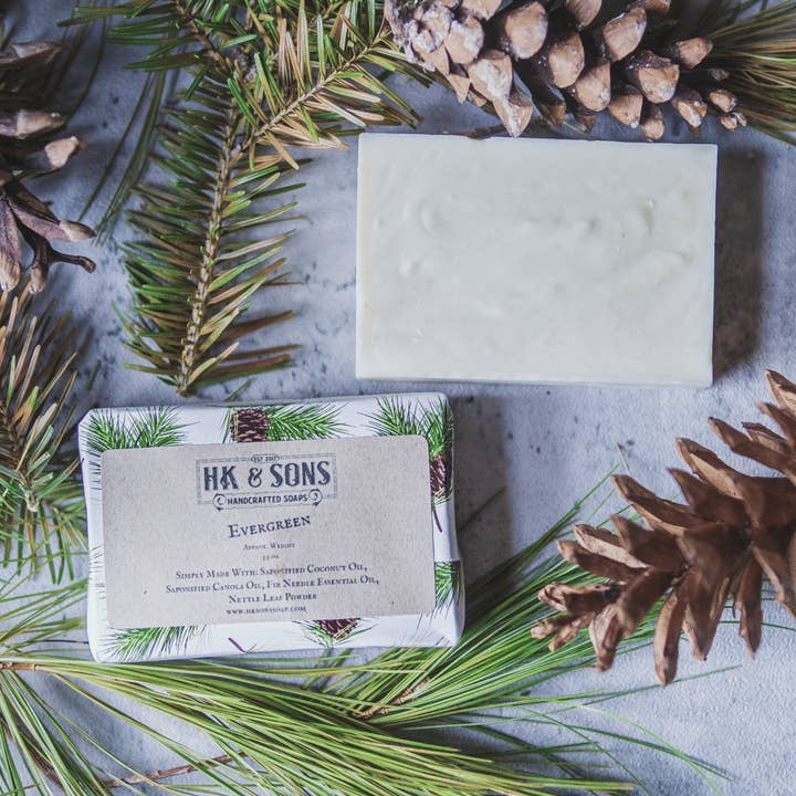 Evergreen Bar Soap - Handmade - Eco-Friendly - Pine Soap for wholesale by HK and Sons
