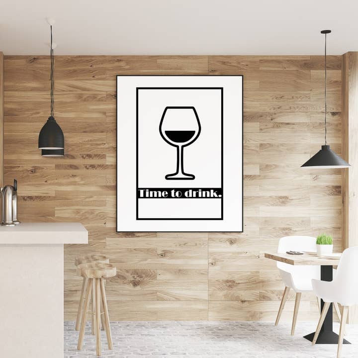 Affiche Time to drink pour la vente par Créations & co.