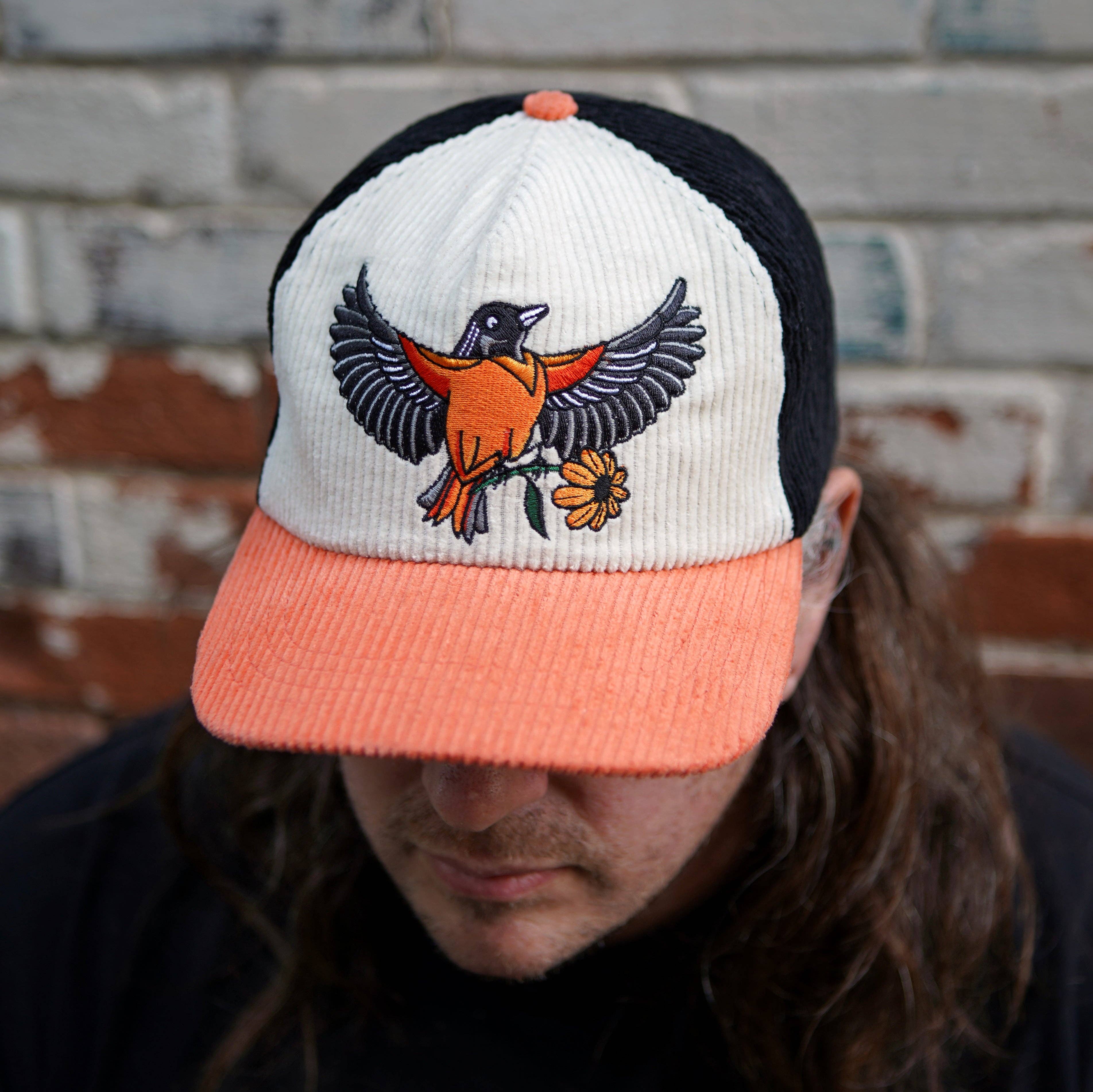 Stuntin Goods - Wholesale Flat Brim Cap - Unisex - Oriole Two-Tone Corduroy Hat6