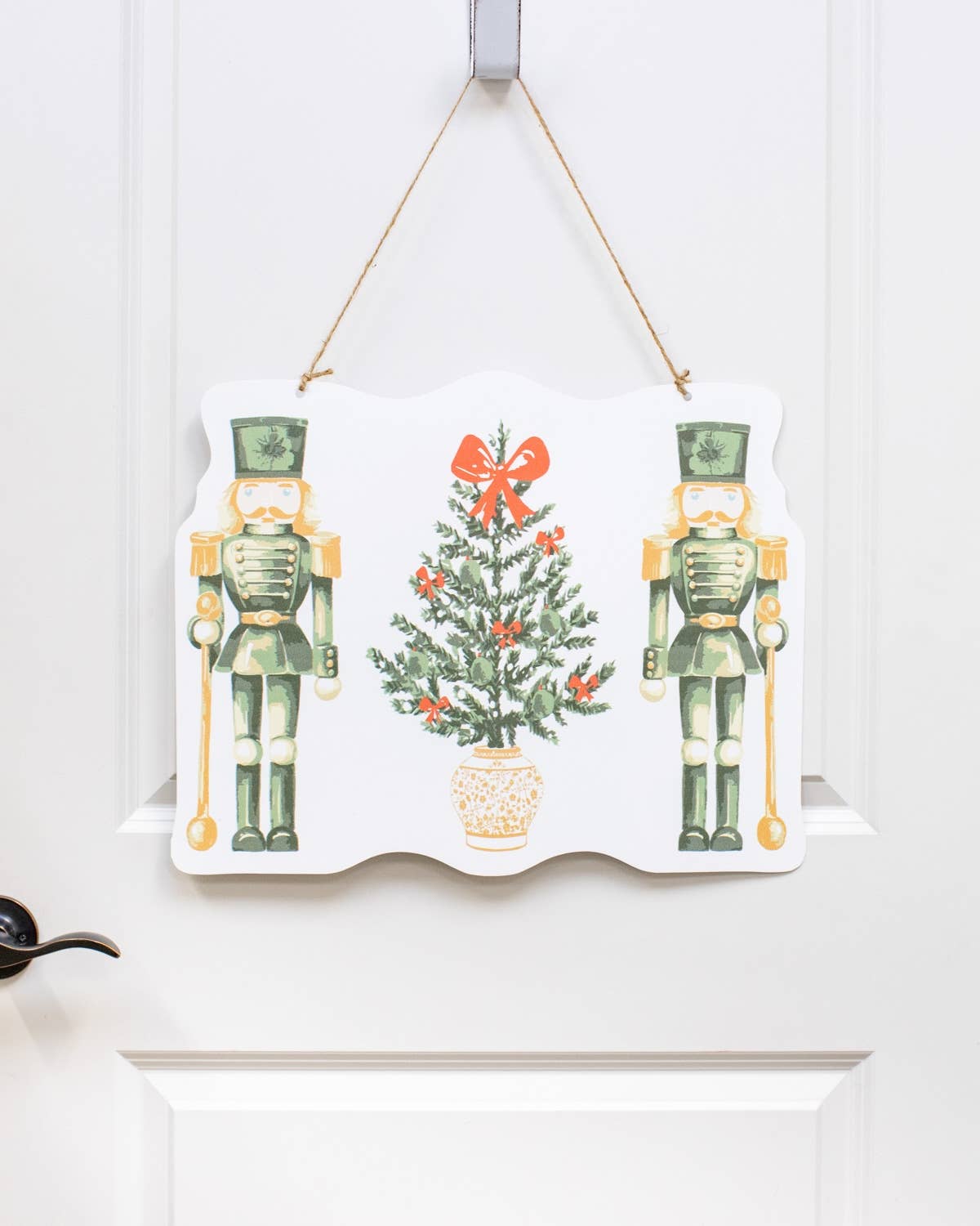 The Royal Standard - Wholesale Door Hanger - Watercolor Nutcracker Door Hanger   Green/Multi   19.75x151