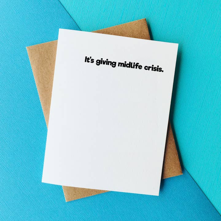 Midlife Crisis - Funny Birthday Card for wholesale by Top Hat and Monocle