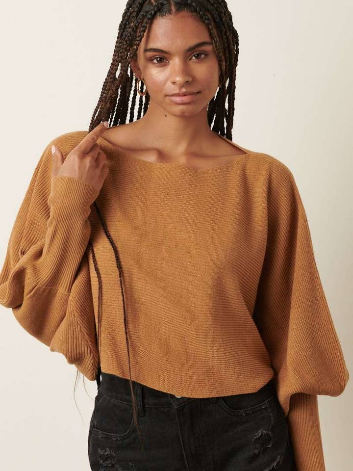 mittoshop - Wholesale Pullover-trui - Dames - GEBREIDE TRUI MET LANGE MOUWEN EN DOLMAN MET BOOTHALS2