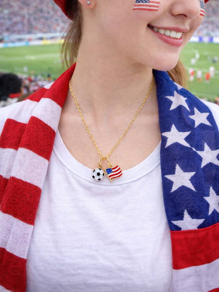 World Cup Fifa Soccer America USA Futbol Charm Necklace for wholesale by Baubles by B