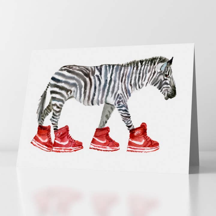 Zebra Card for wholesale by Rosie Webb illustrations