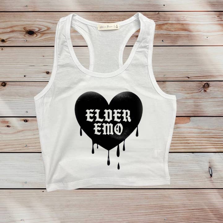 Elder Emo Cropped Tank Top for wholesale by LA PRINT AND STITCH