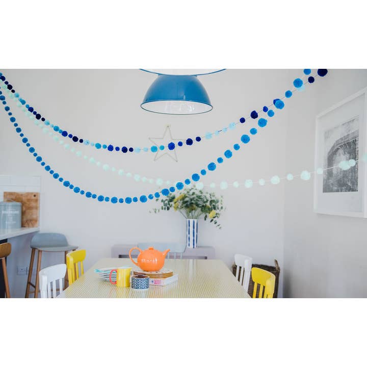 PomPom Galore - Wholesale Bunting/Garland - Blue Pom Pom Garland