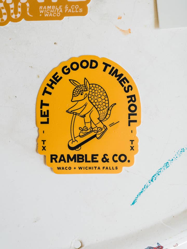 let the good times roll yellow | sticker for wholesale by Ramble & Company