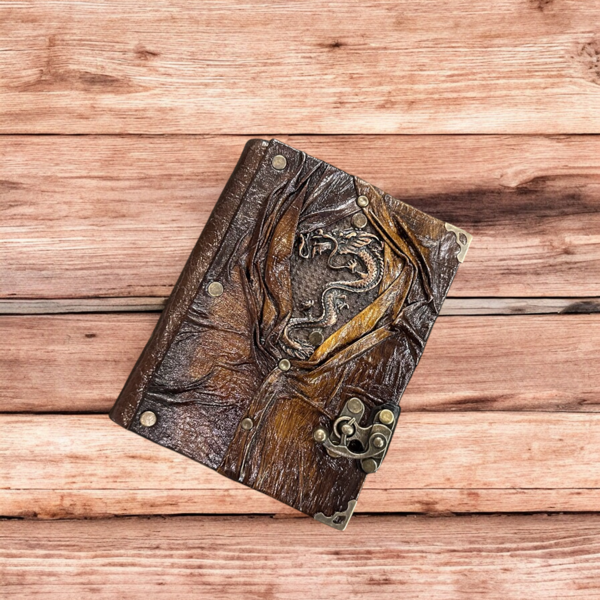 CRETE TRADING INC - Wholesale Journal/Diary - Handmade Leather Journal Belt Strap Dragon1