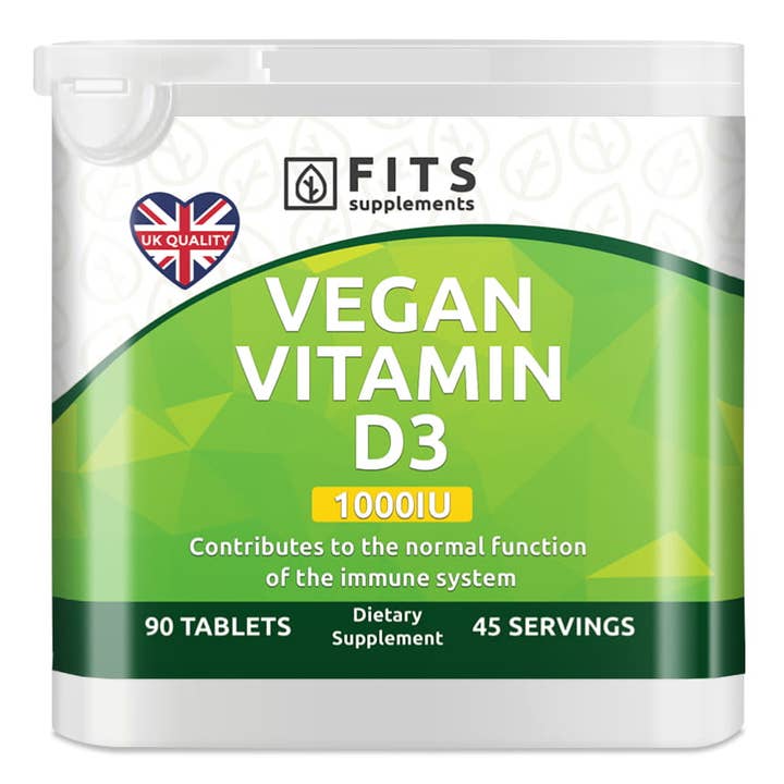 Vegansk vitamin D3 1000IU 90 tabletter for engroshandel hos FITS