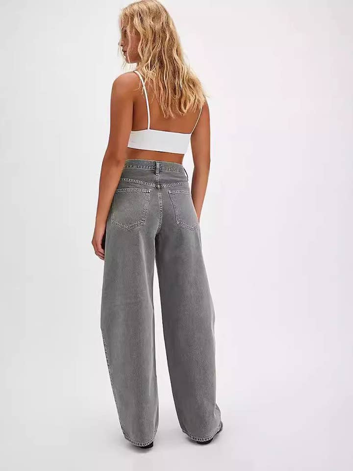 Dipped Shop - Wholesale Jeans - Women's - High Waist Denim Pant Washed Loose Jeans DPP30166