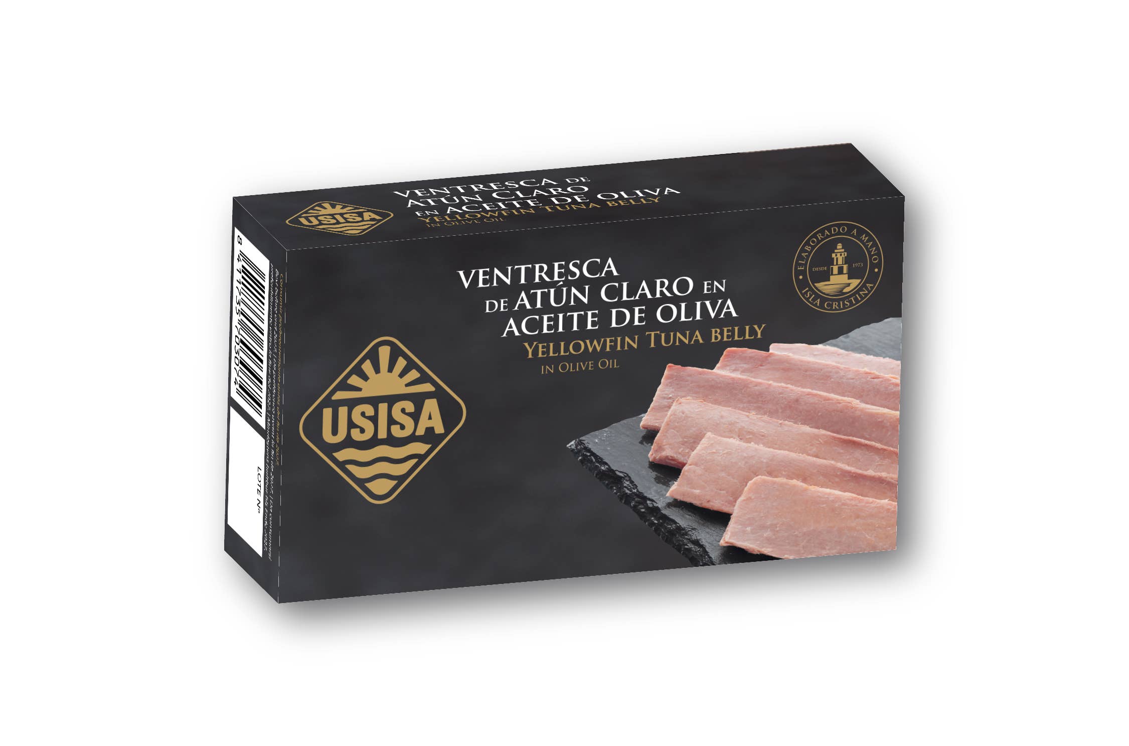 Unión Salazonera Isleña - Wholesale Tinned Fish - USISA - YELLOWFIN TUNA BELLY FILLETS IN OLIVE OIL 80G1