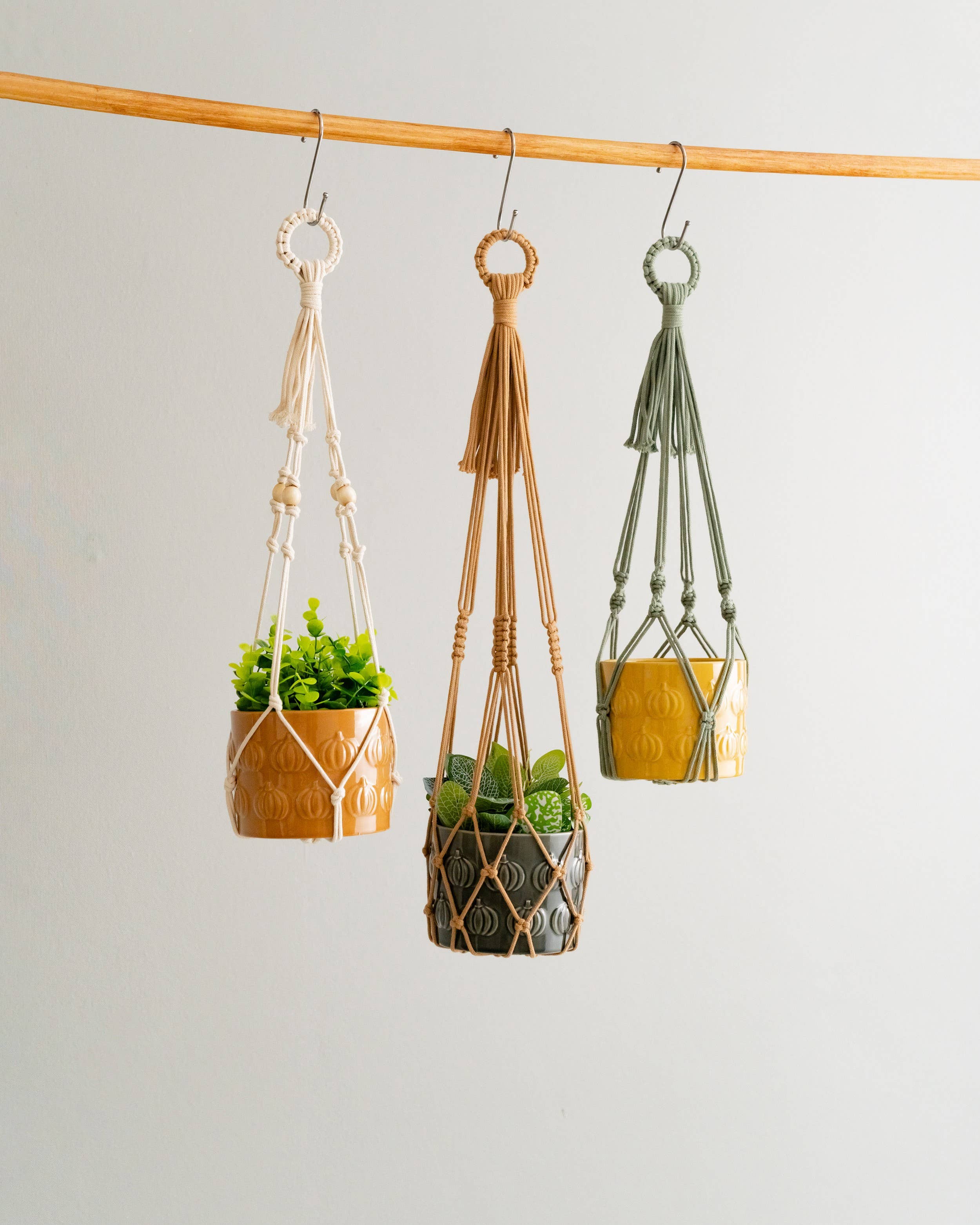 BeanDaikon – Engroshandel Hængende plantekasse – Håndlavet makramé planteophæng I5712