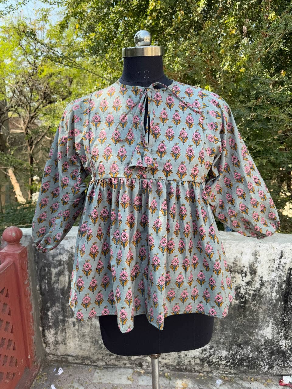 Bhawana Handicrafts - Wholesale Dress - Women's - Small Floral Printed Causal Cotton Mini Dress Kyra Tunic Top