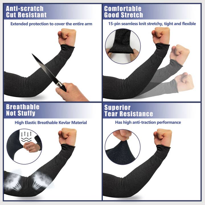 Manicotti protettivi per braccio nero di sicurezza FJDZ per la vendita all'ingrosso da parte di EvridWear