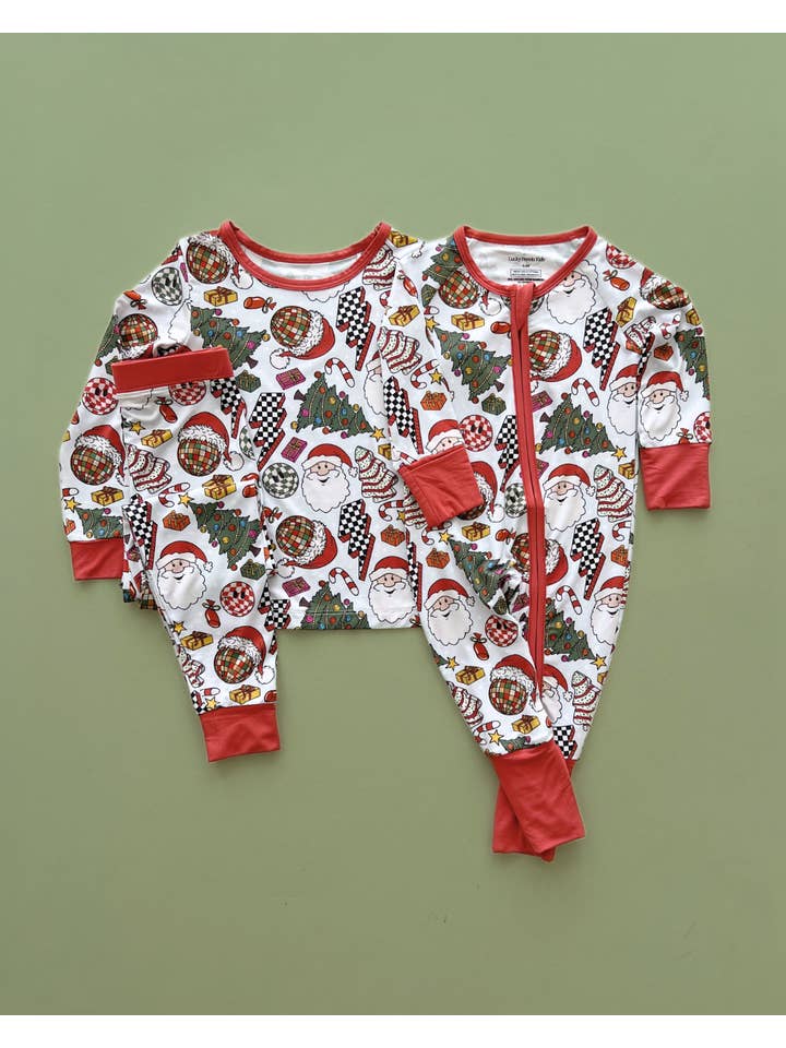 Lucky Panda Kids - Wholesale Jumpsuit - Baby - Bamboo Baby Clothing Zip Romper | Retro Christmas13