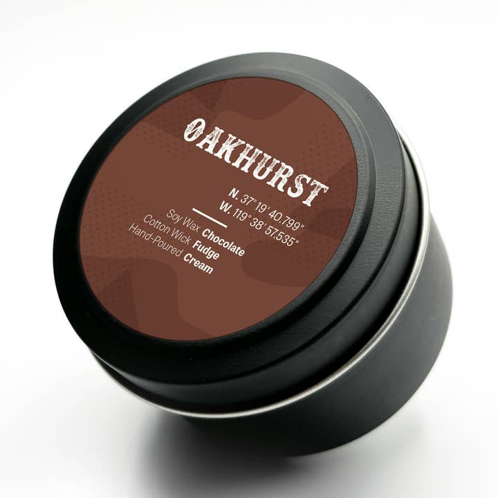 Oakhurst 4oz tin for wholesale by NESW Wax Co//