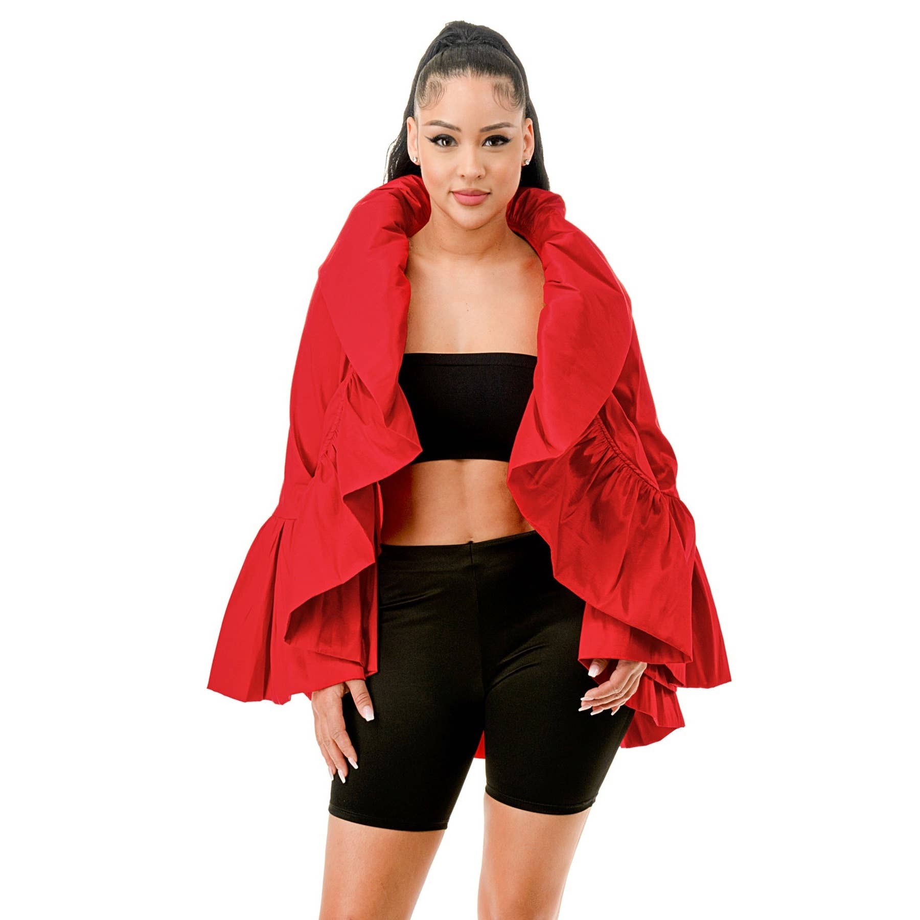 DORCAS – wholesale Jacket – Women's – Long Sleeve Ruffle Detail Jacket Coat4