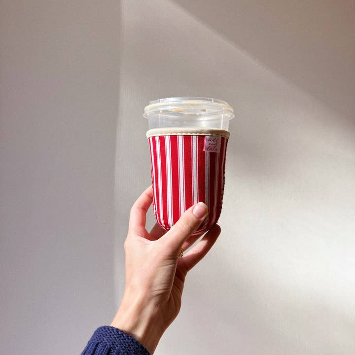 All My Love Stationery - Vendita all'ingrosso Rivestimenti per bottiglie e lattine - Manicotto per caffè a righe di bastoncino di zucchero1