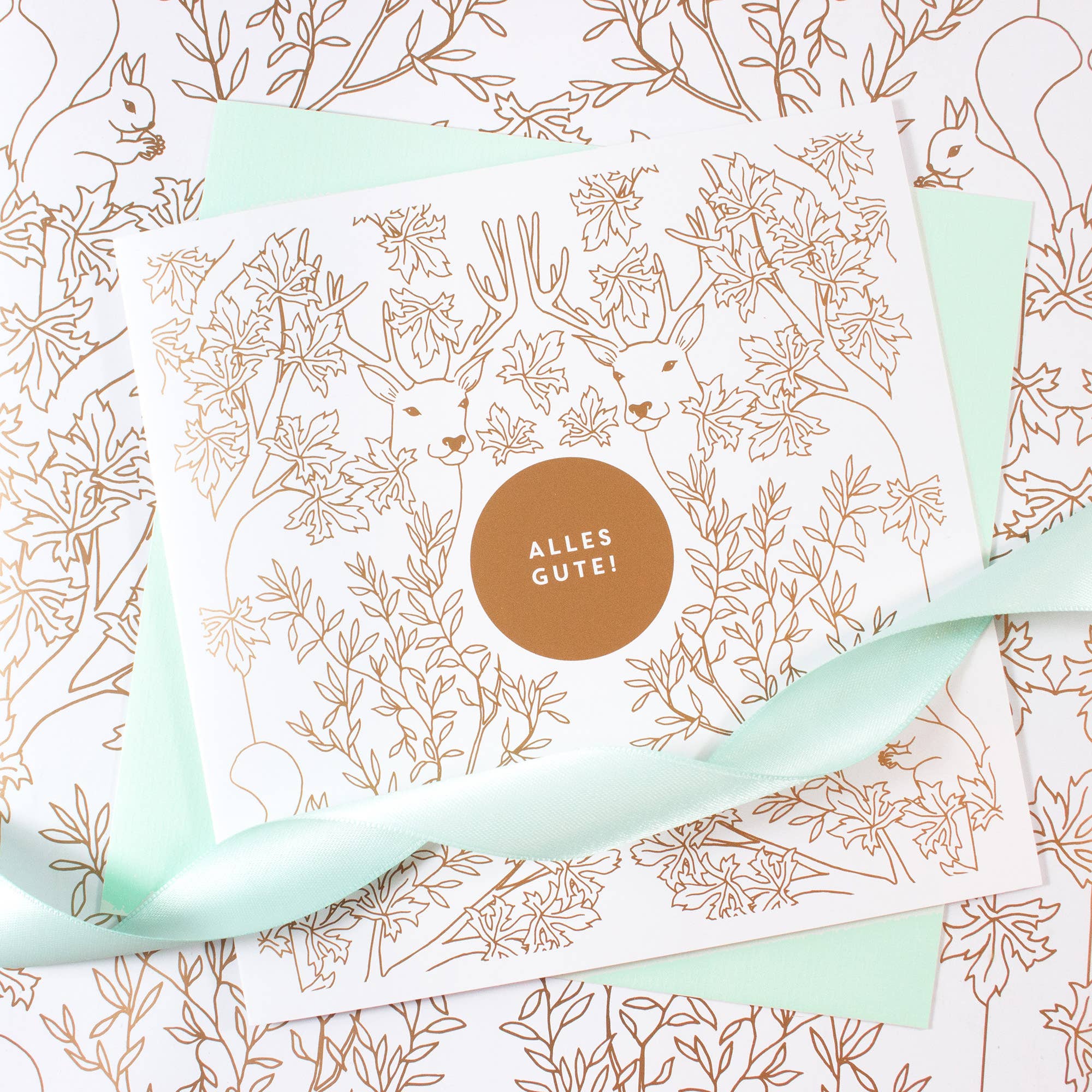 Bow & Hummingbird - Wholesale Flat Wrap - Deep Forest wrapping paper1