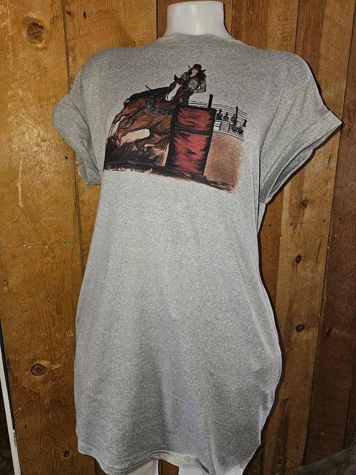 Vestido T-shirt com bolsos Barrel Racer pequeno por atacado de Thirsty Ink Designs