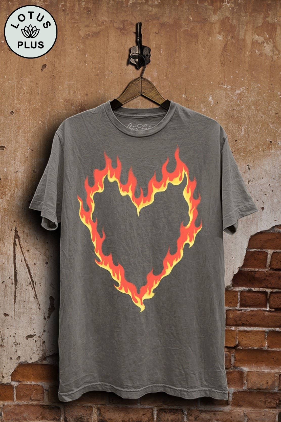 Lotus Fashion Collection - Vente T-shirt à imprimés – femme - Top à motif Burning Heart0