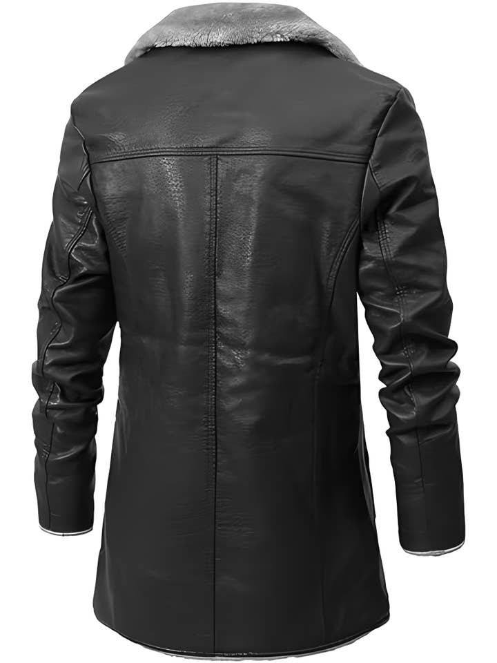 TA Impex - Wholesale Coat - Men's - Sustainable Men's Long Leather Coat with Faux Fur1