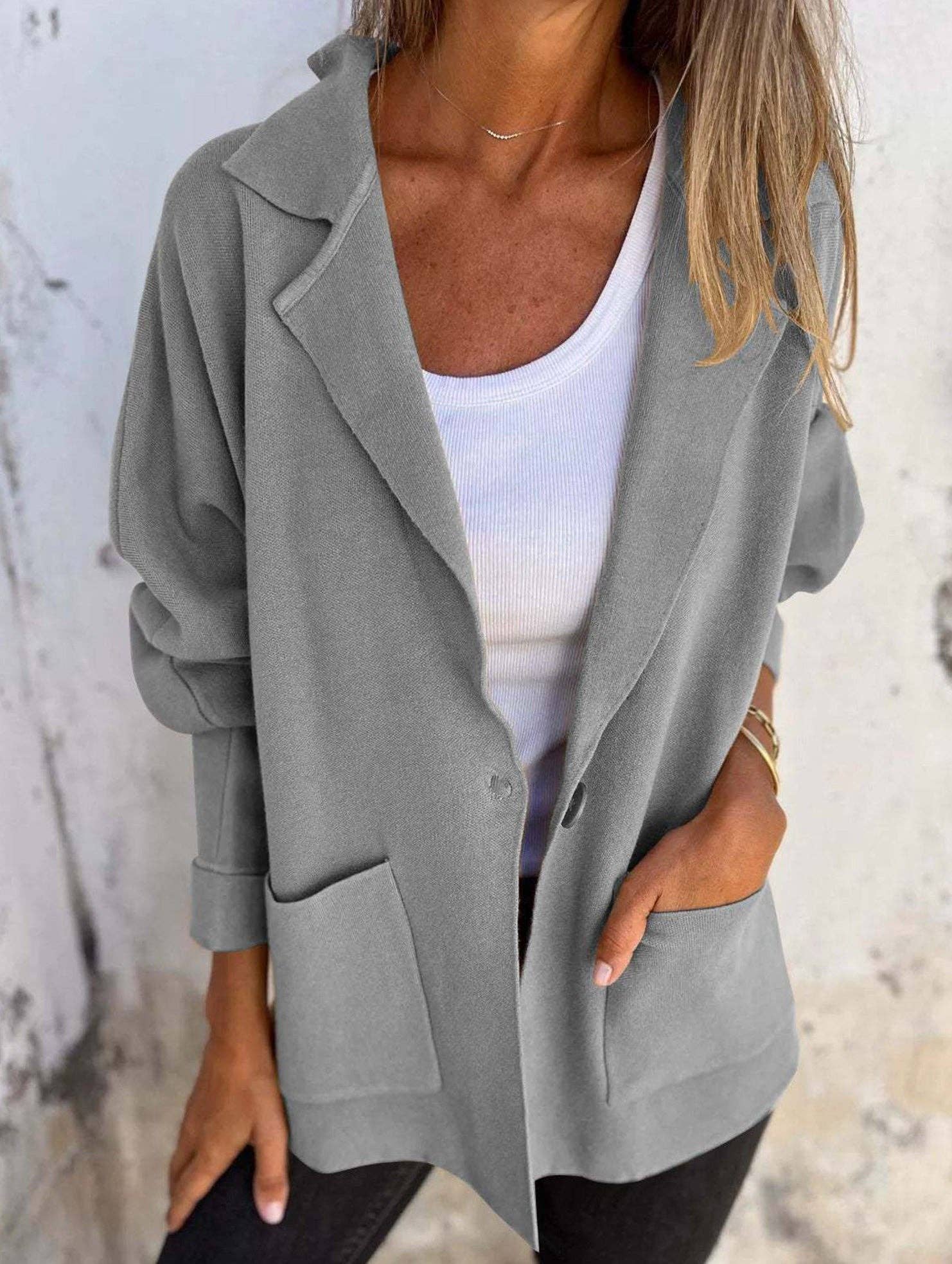 Lovenne - Wholesale Jacket - Women's - Versatile lapel pocket jacket9