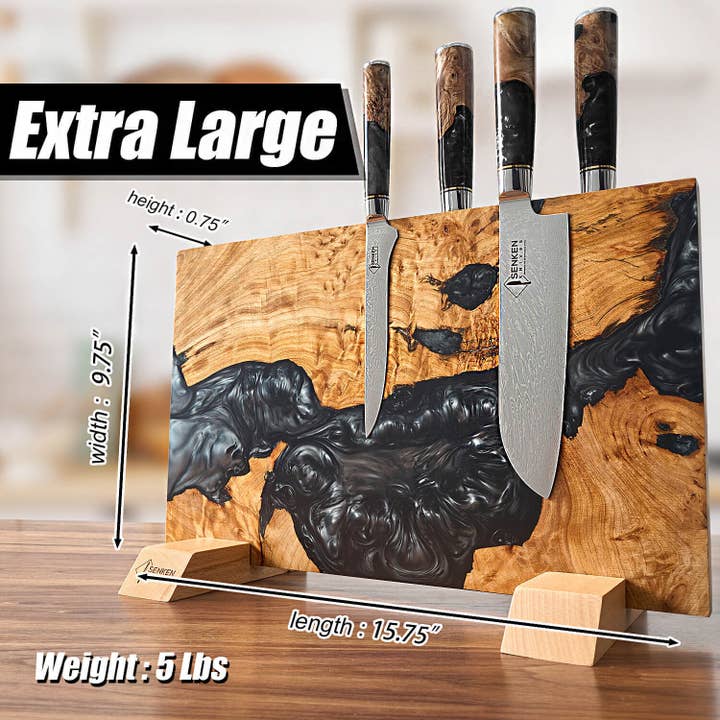 Senken Knives - Wholesale Knife Block - "Black Tsunami" Magnetic Knife Block - Holds 16 Knives4