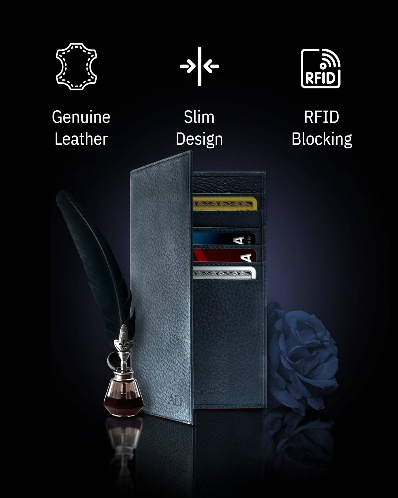 Access Denied Accessories - Wholesale Wallet - Unisex - Genuine Leather Checkbook Cover For Women &Men RFID Blocking73