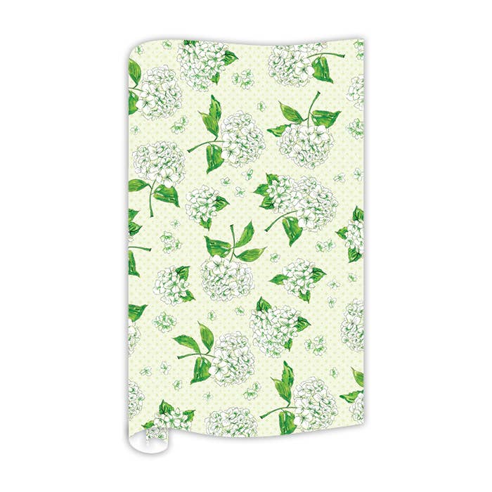 Handpainted Green Hydrangeas Wrapping Paper for wholesale by RosanneBeck Collections