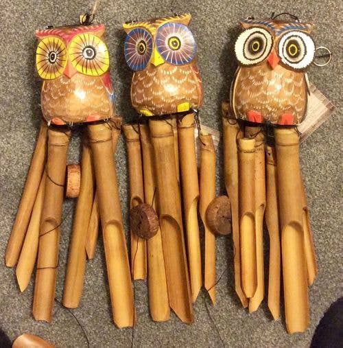 Wholesale Owl Cotton Rope & Wood Beads Wind Chime Kit 