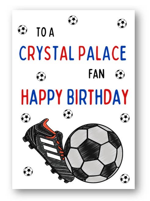 Andra Ave Crystal Palace fotboll Fan födelsedagskort för wholesale av Second Ave Gift Company