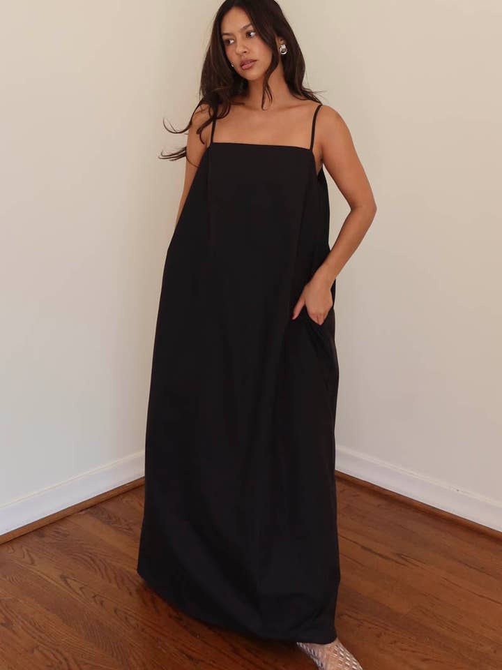 Black A-Line Maxi Dress for wholesale on Faire