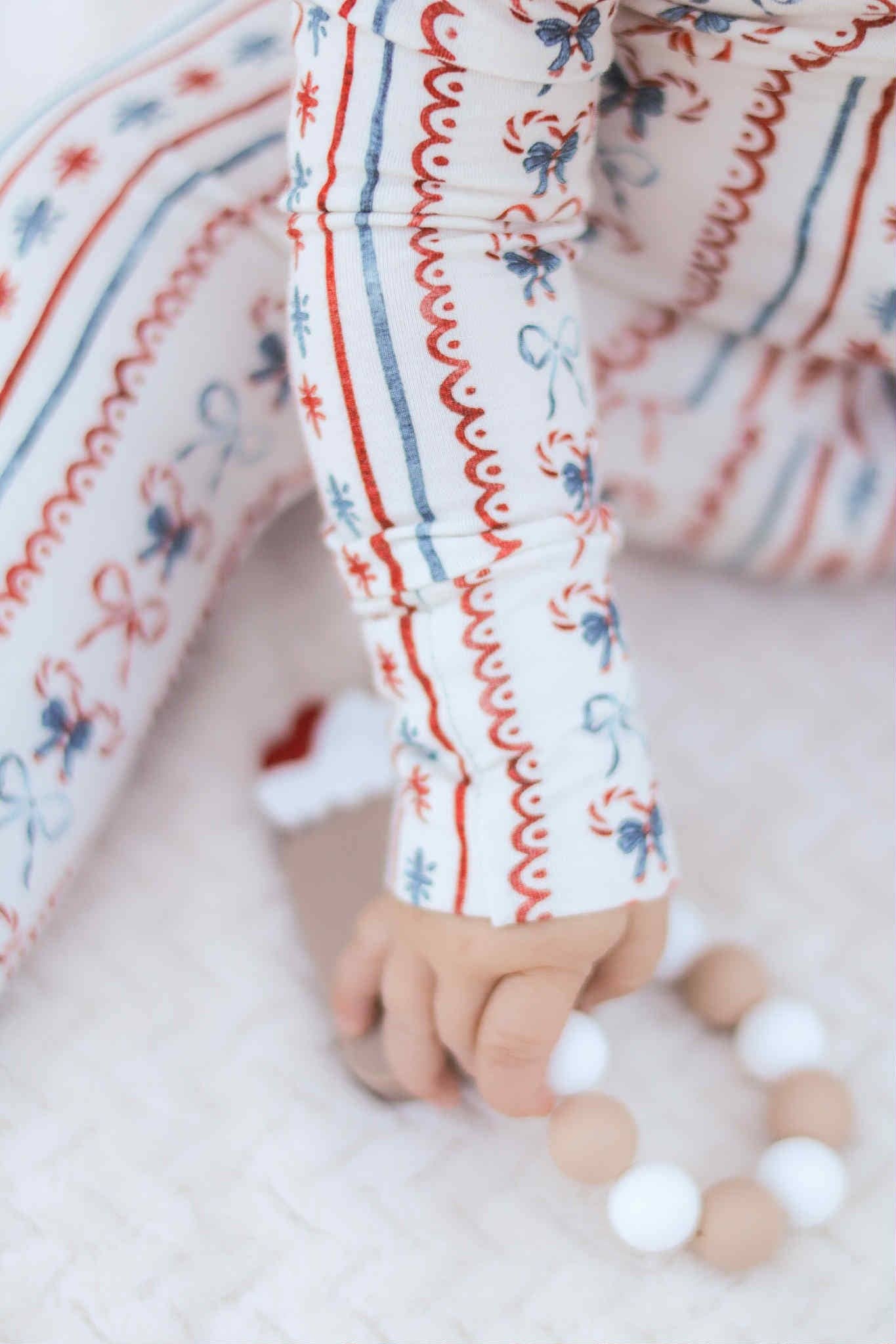 Little Joy Co. - Wholesale Sleepsuit - Baby - Candy Cane Lane Bamboo Christmas Pajamas - Zippy11