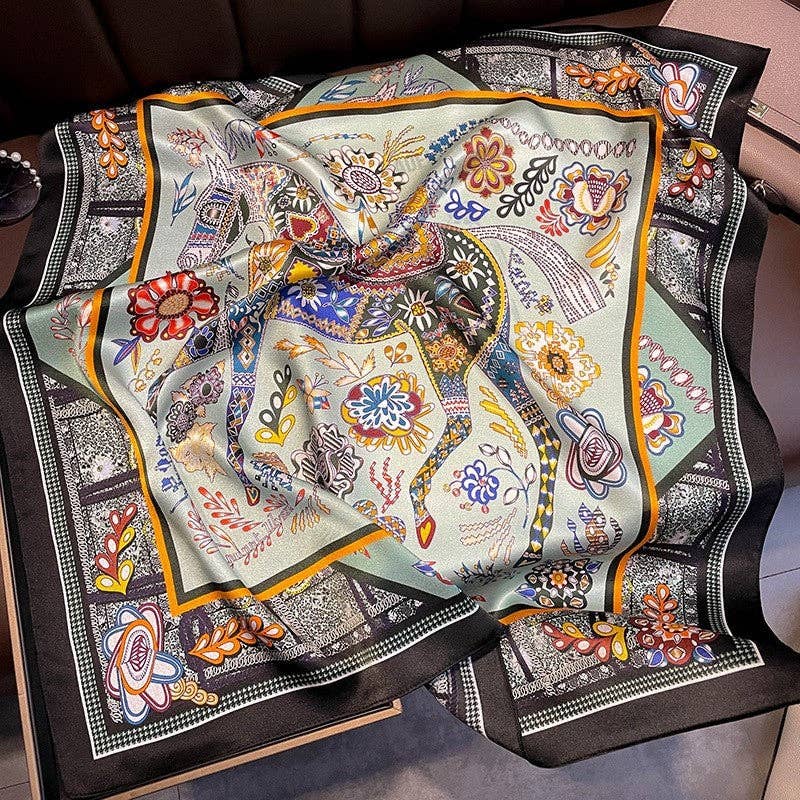 FurDecoration - Wholesale Scarf - Women's - Versatile Printed Silk Square Scarf1