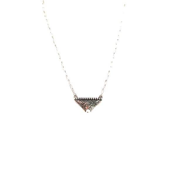 Western Etched Triangle Necklace for wholesale by Snowing West