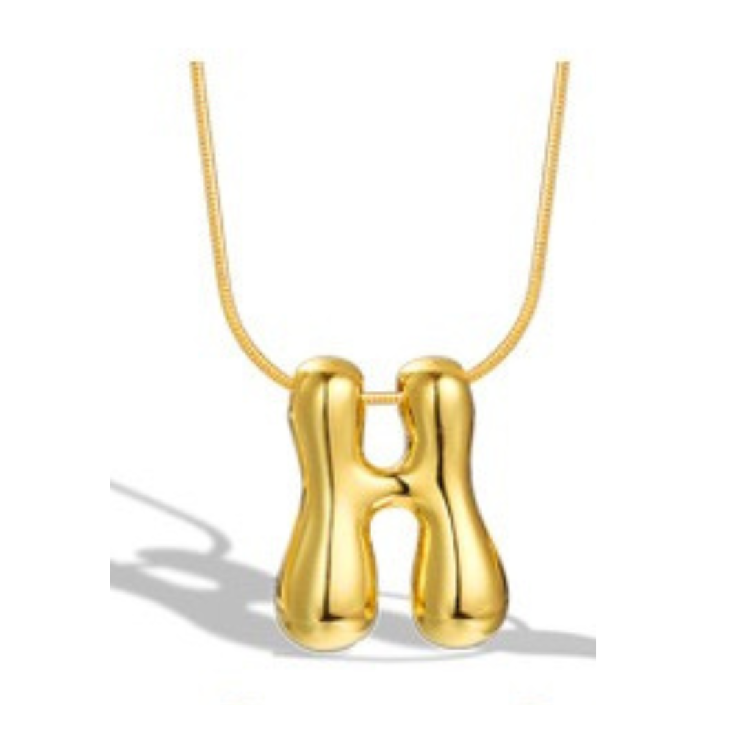 The Classy Cloth WS - Vente Colliers à pendentif - Collier avec initiale en forme de lettre à bulles - Gold RTS23