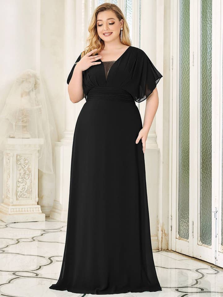 Ever-Pretty - Wholesale Dress - Women's - Plus Size A-Line Empire Waist Maxi Evening Party Dress6