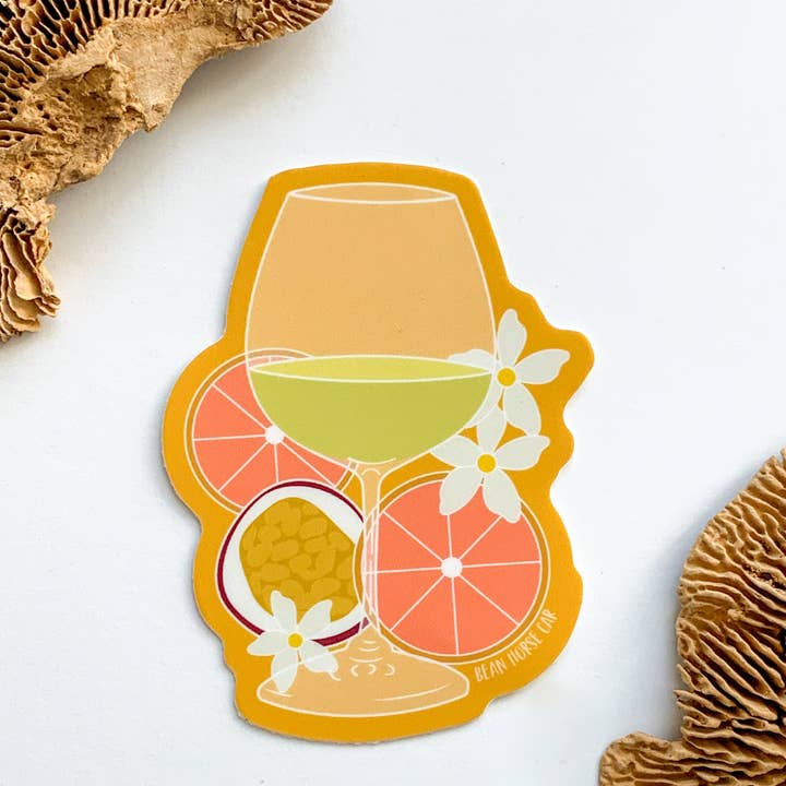 Sticker Vin blanc - Sauvignon Blanc - Aperçu pour la vente par Bean Horse Car Designs