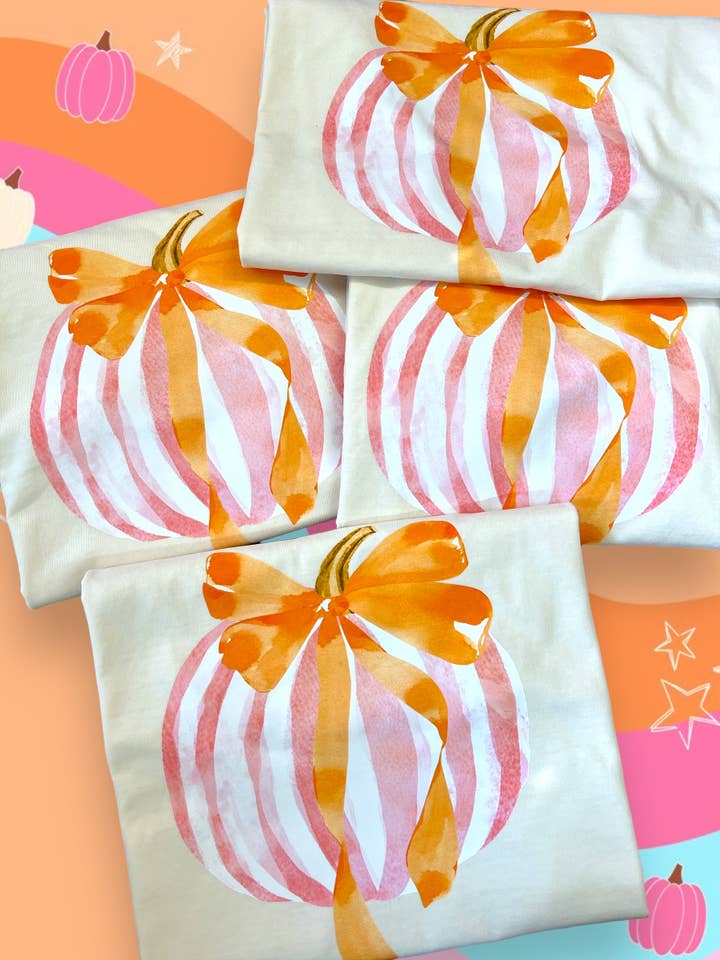 Preppy Pumpkin Short Sleeve Tee for wholesale by Front Porch Boutique