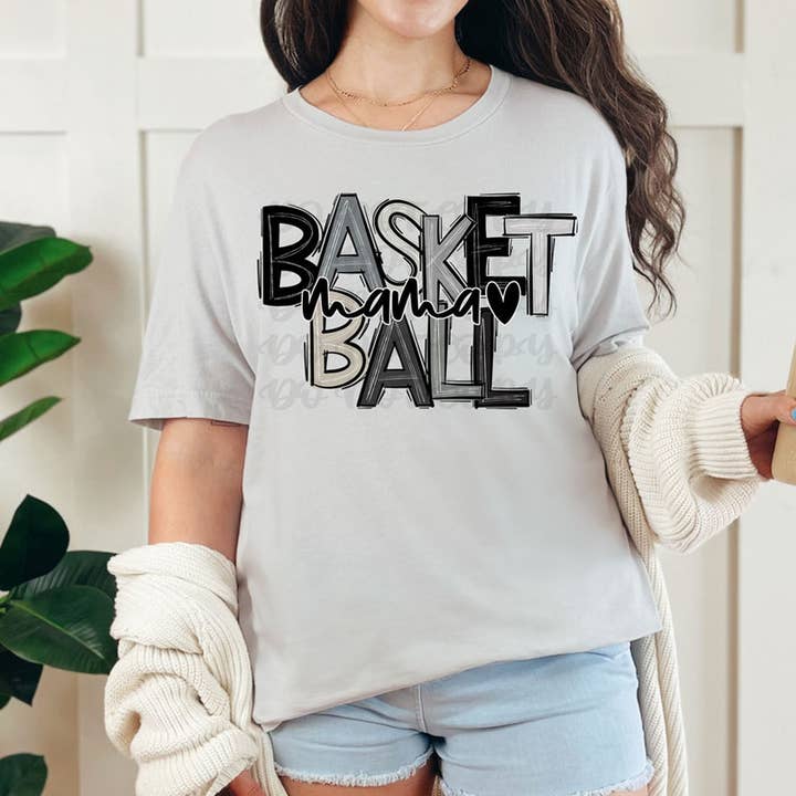 Basketball Mama Monochrome DTF Heat Transfer for wholesale by Trendy Transfers