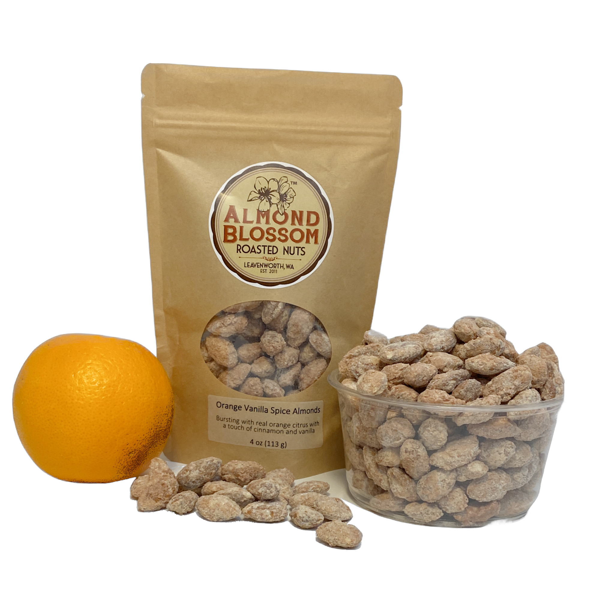 Almond Blossom Roasted Nuts - Vendita all'ingrosso Frutta secca - Mandorle all'arancia e vaniglia1