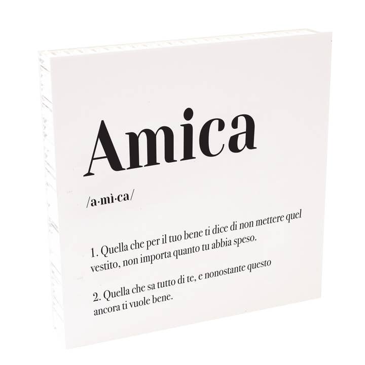 Essent-ial - Wholesale Decorative Tabletop Object - Amica White Tile 20x20 cm With Black Embossing and Stamp0